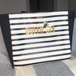 Kate Spade striped “Queen Bee” tote